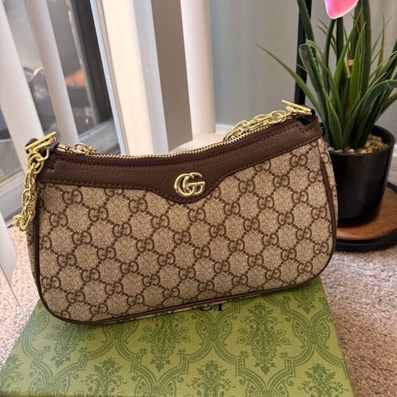 Brown and Gold Women's Bag - Picture 3 of 5